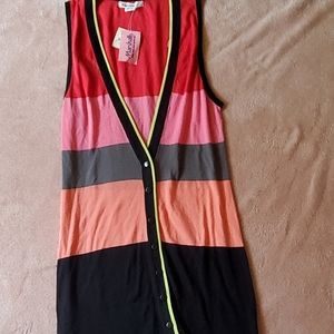 Kensie Striped Button Down Above the Knee Dress